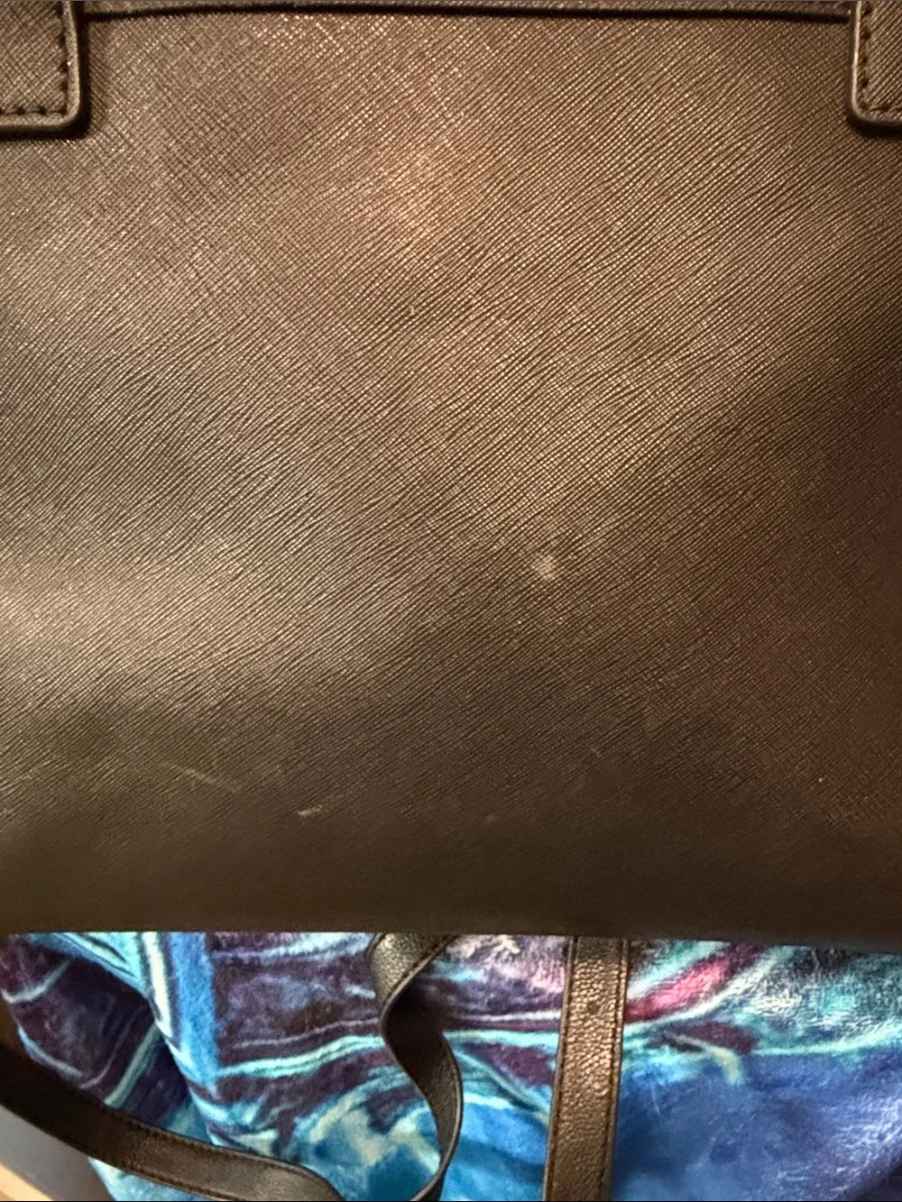 Michael Kors Black Leather Tote with Gold-Tone Lock - Picture 7 of 14